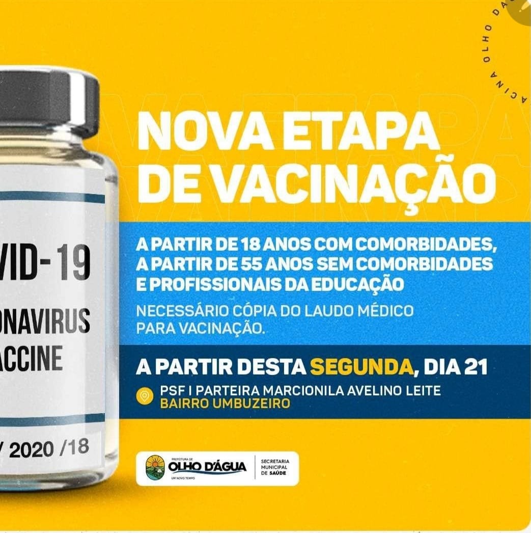 Imagem da notícia 119 - NOVA ETAPA DE VACINAÇÃO